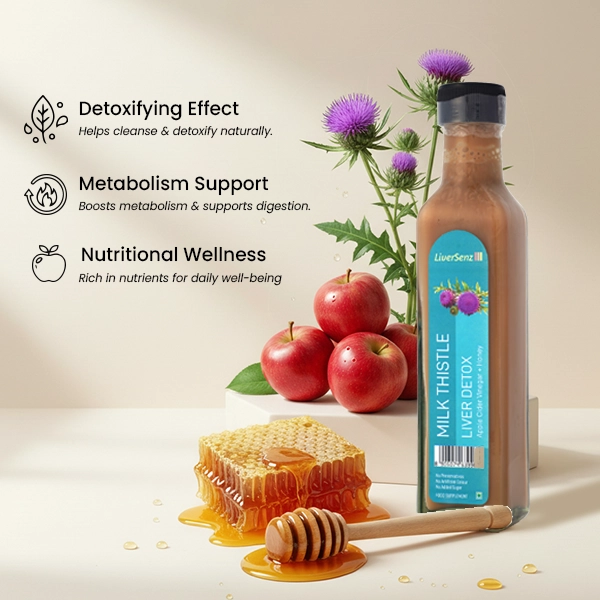 LiverSenz detox health drink with milk thistle helps cleanse toxins & supports natural liver wellness