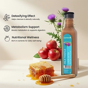 LiverSenz natural detox drink with milk thistle helps cleanse toxic buildup and support liver energy