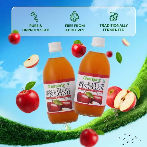Himalayan apple cider vinegar with enzymes and probiotics supports gut balance, digestion, and detox