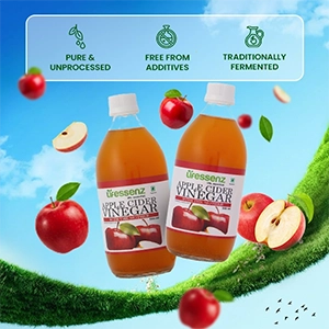 Pure Himalayan apple cider vinegar with the mother supports digestion, gut health, & daily wellness