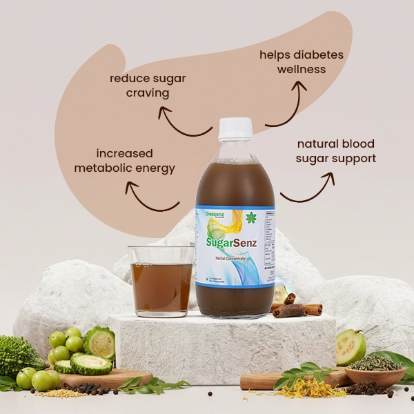 SugarSenz natural herbal juice for sugar care and overall metabolic wellness daily in Tamil Nadu.