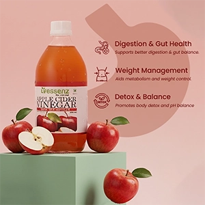 Apple cider vinegar with the mother promotes metabolism, digestion, detoxification, & daily wellness